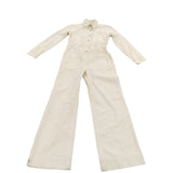 River Island Women's Jumpsuit Size 8 Cream Button Up Long Sleeve Casual