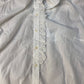 Baukjen White Blouse UK10 Women's Cotton Long Sleeve Ruffled Neck Lace Detail