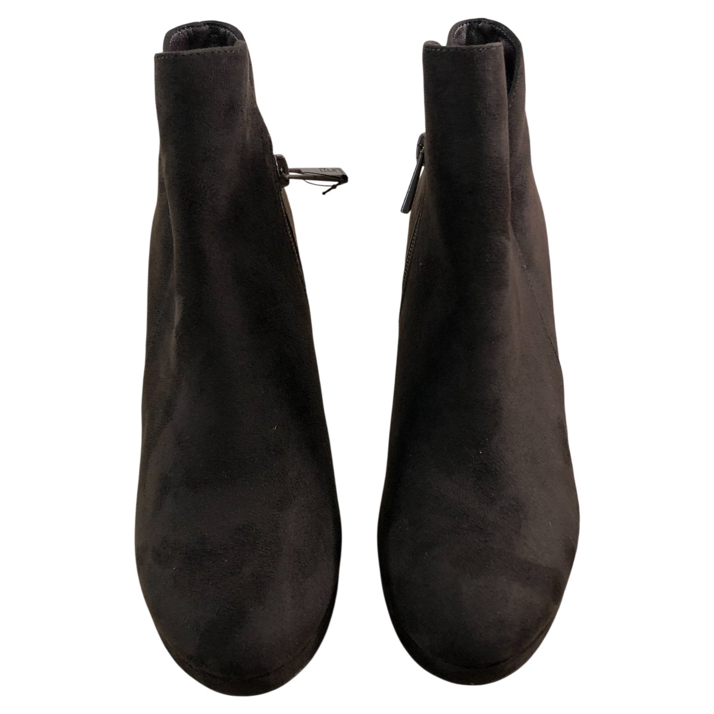 Linzi Women's Black Suede Ankle Boots Size 4 High Heel Zip Closure Fashion