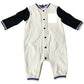 Baby Playsuit 3-6 Months Cotton Beige Black Long Sleeve