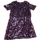 Sequin Dress UK12 Women's Burgundy Short Sleeve Party Wear Sequin Detail