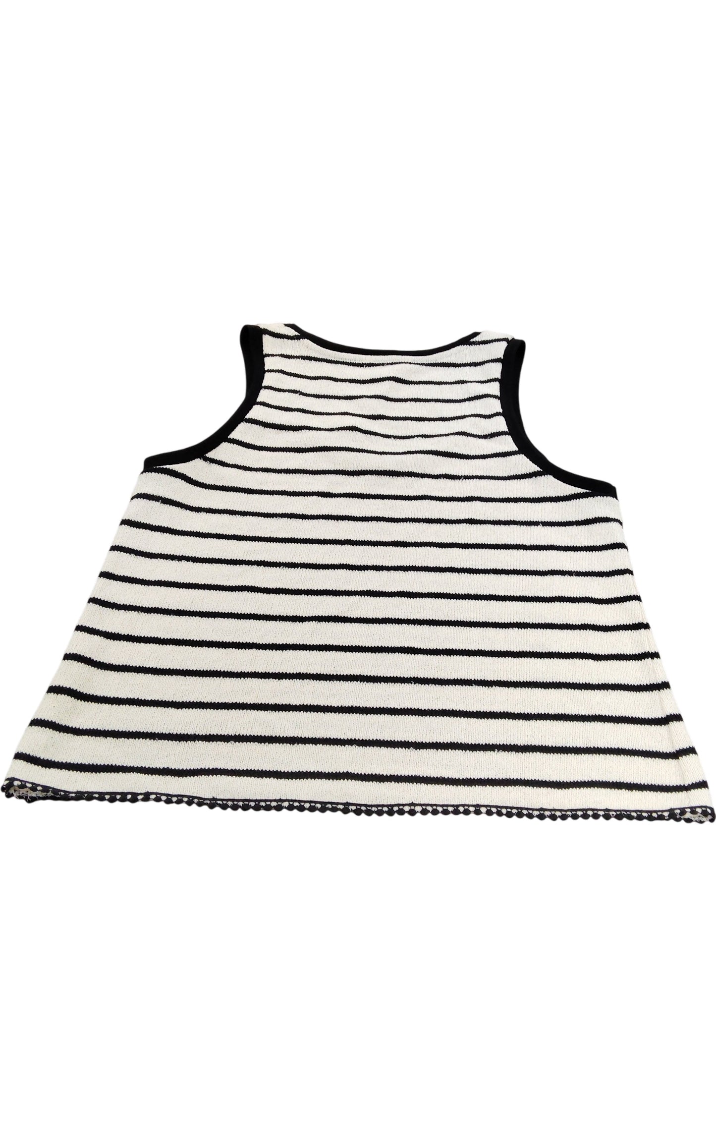 River Island Stripe Tank Top UK Large Women's Casual Knit Black Cream