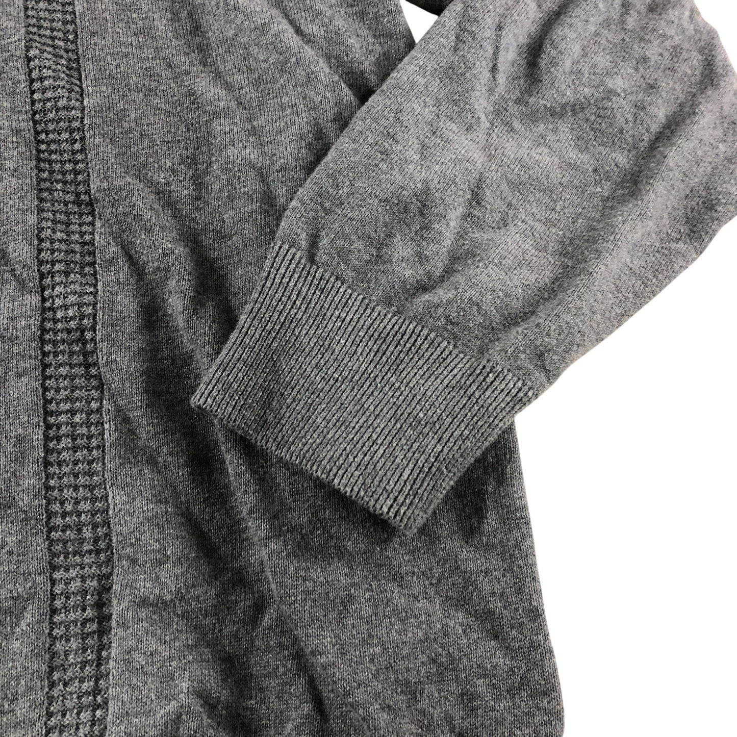 Ben Sherman Grey Textured Long Sleeve Polo Shirt - Size XXL