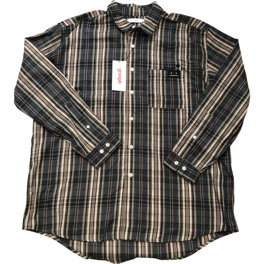 Graniph Beautiful Shadow Gentlemen Casual Shirt M Plaid Embroidered Top Hat