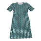 Boden Women's Green Patterned Short Sleeve Casual Dress Cotton UK14