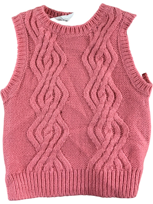 River Island Girls Cable Knit Sweater Vest Pink Size  9-10YRS New With Tags
