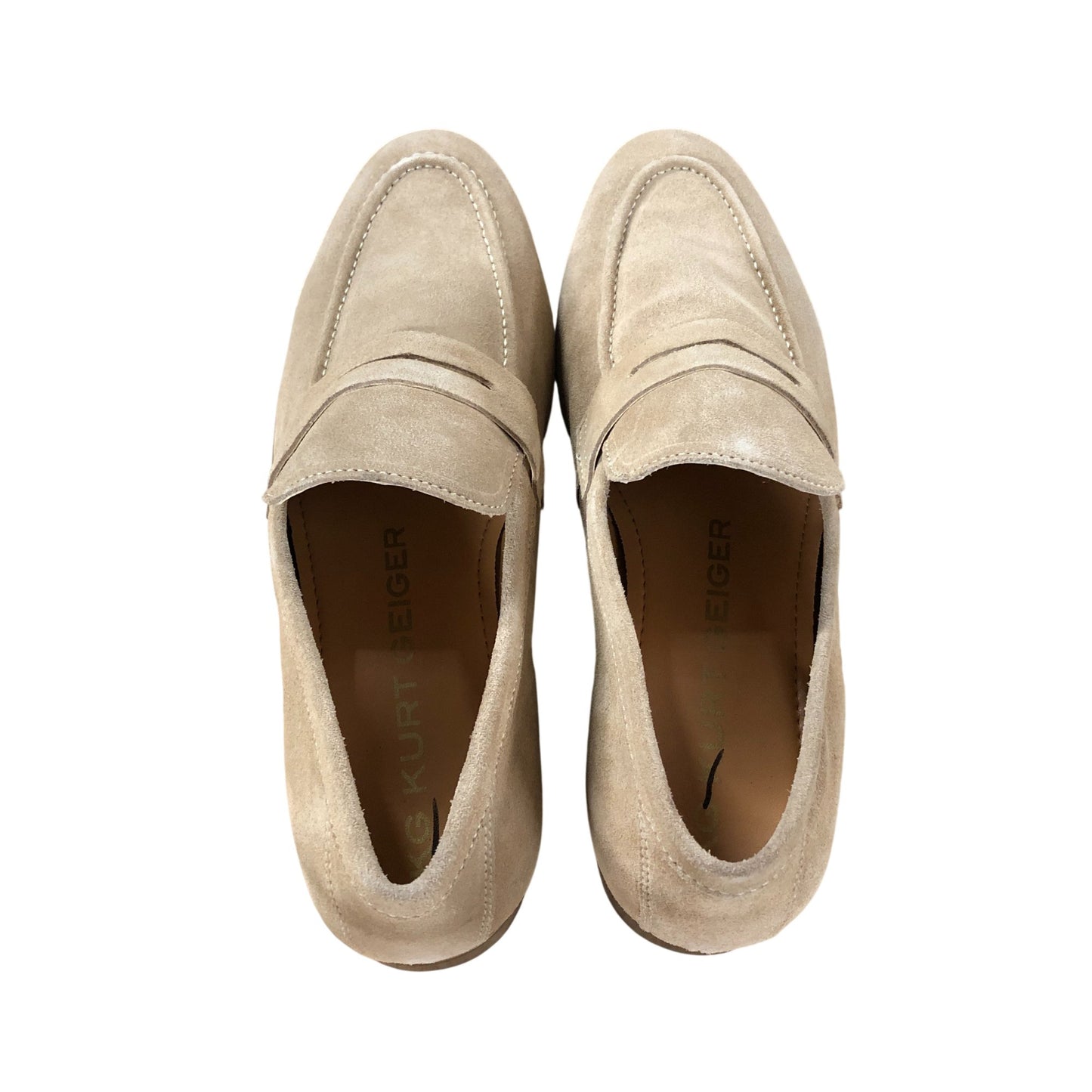 Kurt Geiger Formal Shoes UK10 Men's Suede Moccasin Beige Leather Upper