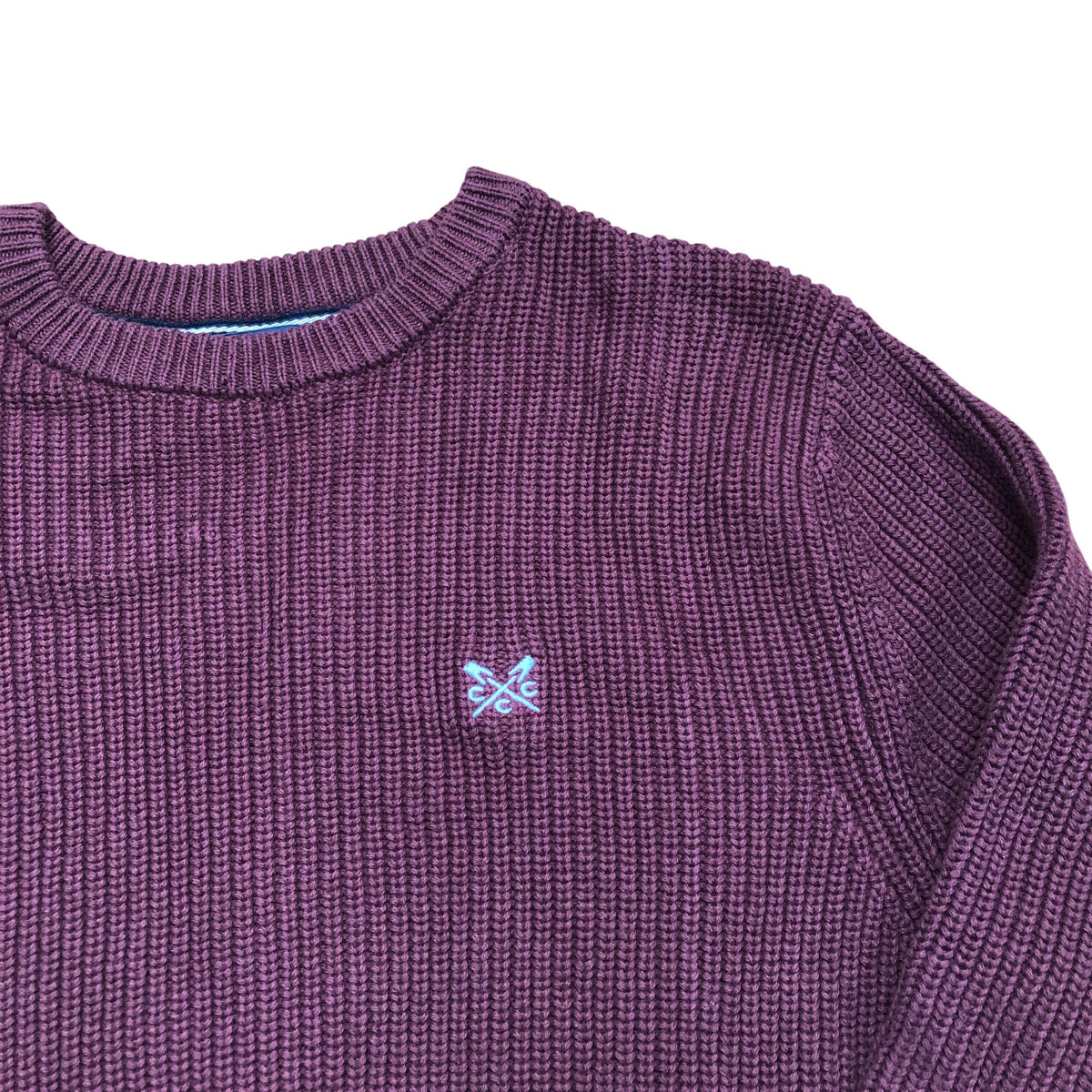 Crew Clothing Company Ribbed Burgundy Sweater