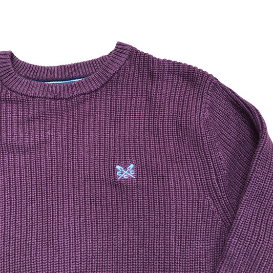 Crew Clothing Company Ribbed Burgundy Sweater