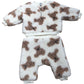River Island Toddler Fleece Outfit Set 2 Piece Brown Spot Print 0-3 Months