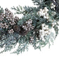 Snowy Lit Christmas Wreath With Berries & Greenery 18"