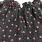 UK12 Women's Black Heart Print Dress Ruffled Sleeves