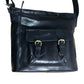 Conka Leather Shoulder Bag Women Navy Blue Multi Pocket Stylish Handbag