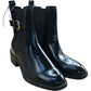 Chunky Heel Chelsea Boots UK Size 7 Women's Black Glossy Finish