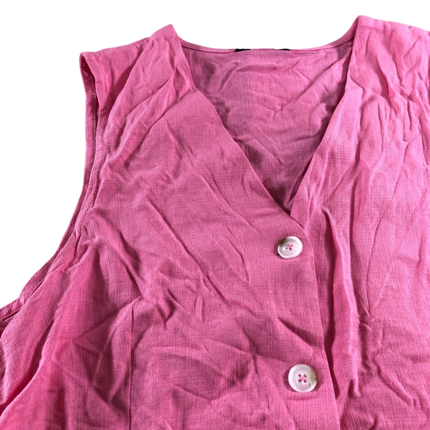 River Island UK10 Women's Pink Button Up Sleeveless Top Viscose Blend Casual