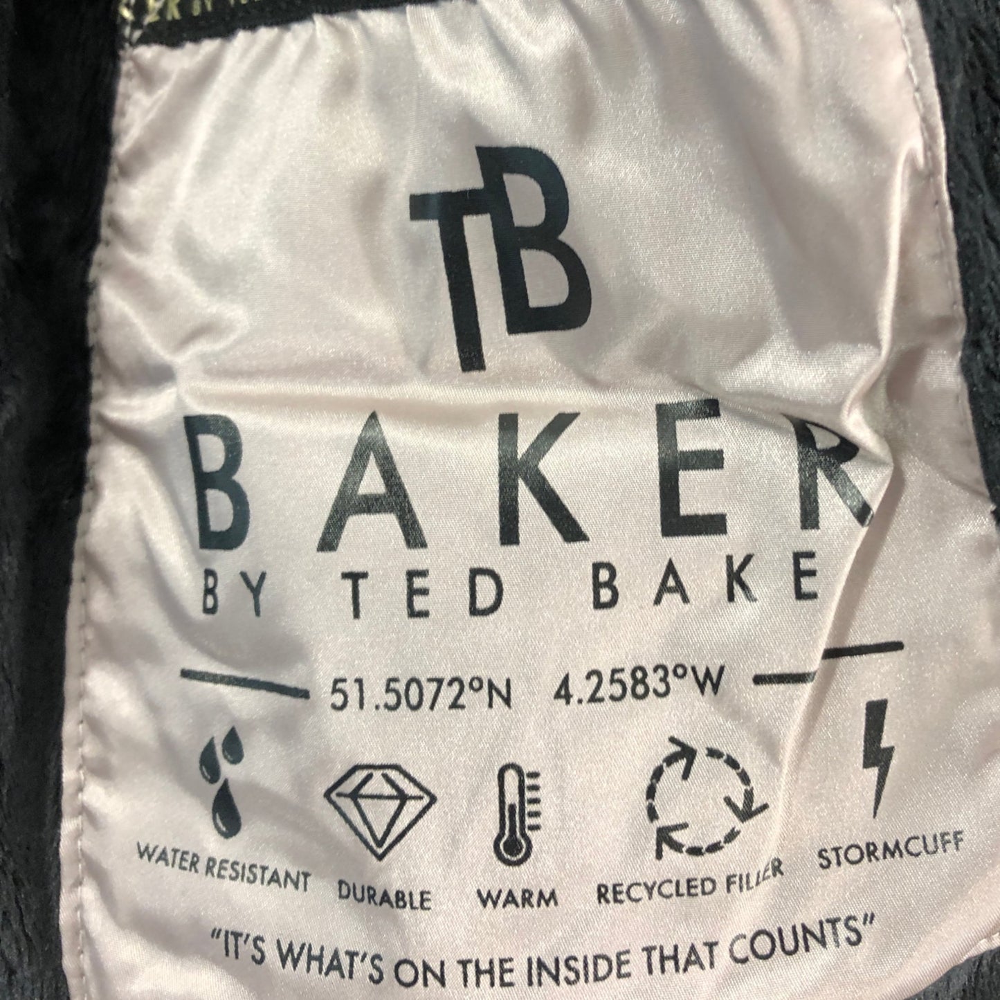 Baker By Ted Baker Puffer Jacket 4 Years Girls Black Quilted Hooded Outerwear