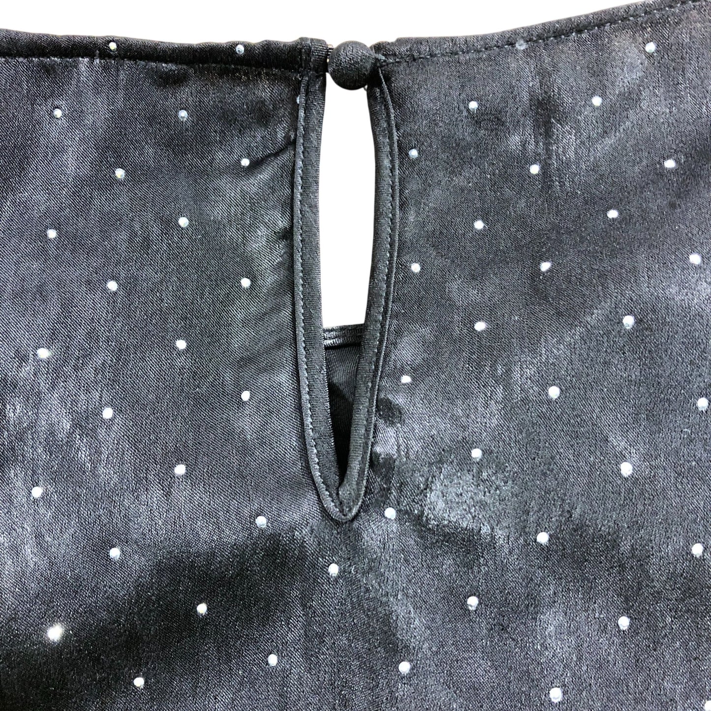 River Island UK16 Women's Black Long Sleeve Top with Silver Dots