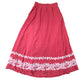 Long Maxi Skirt UK S Women's Embroidered Pink Viscose Flowy Summer