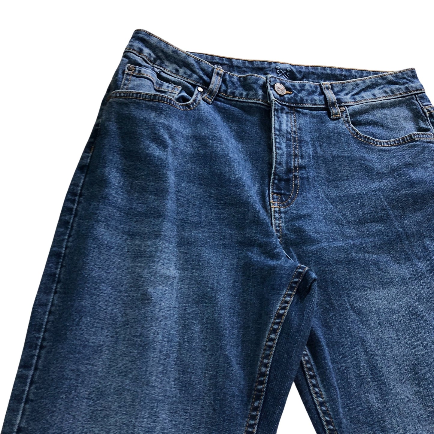 Crew Clothing Company Straight Fit Jeans UK12R Women's Denim Blue Cotton Blend