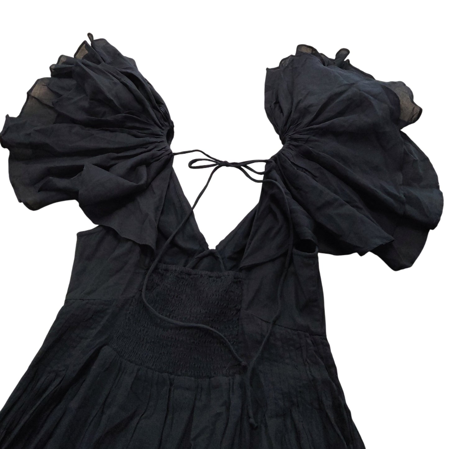 River Island UK6 Women's Black Puff Sleeve Maxi Dress Elegant Design