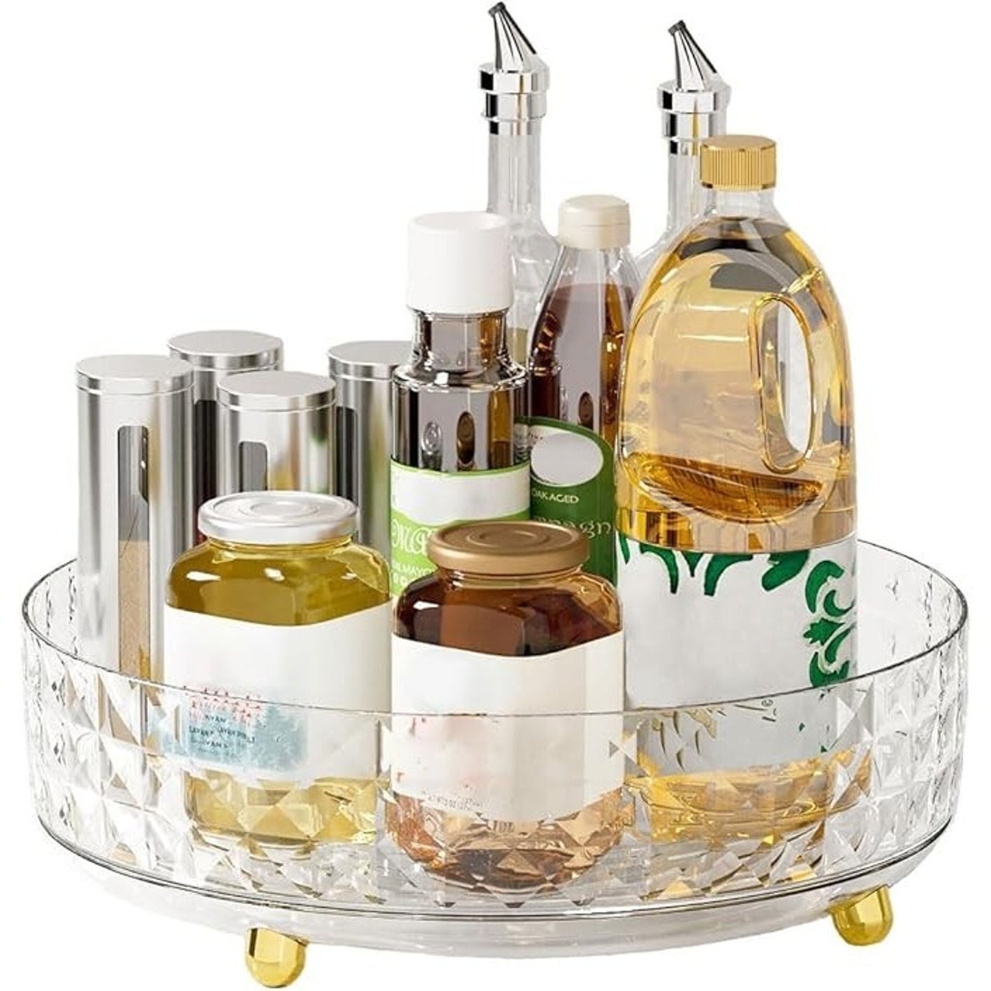 Rotating Storage Tray Multi Functional Organiser 360 Degree Clear