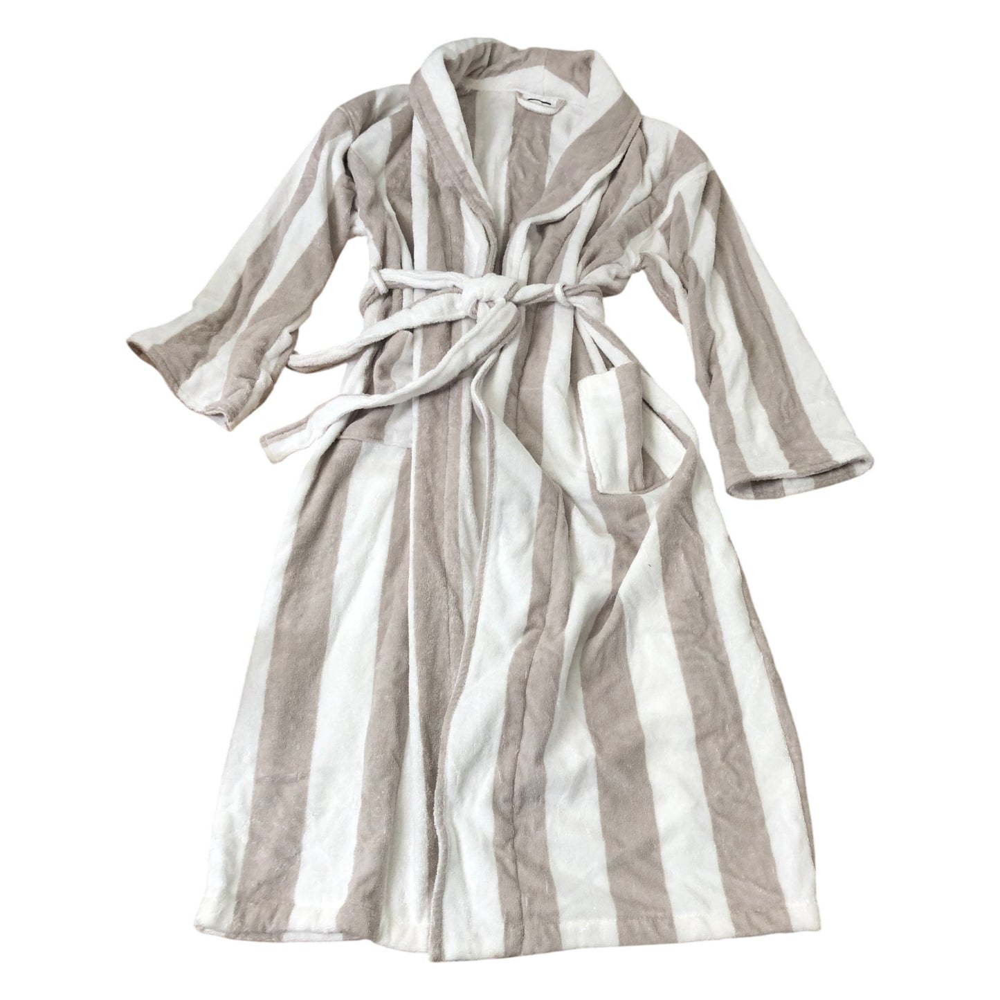Striped Bathrobe Women's Soft Cotton Organic Loungewear Size 8