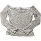 H&M Women Sequin Top Size S Long Sleeve Cream Sparkly Elegant Party Wear