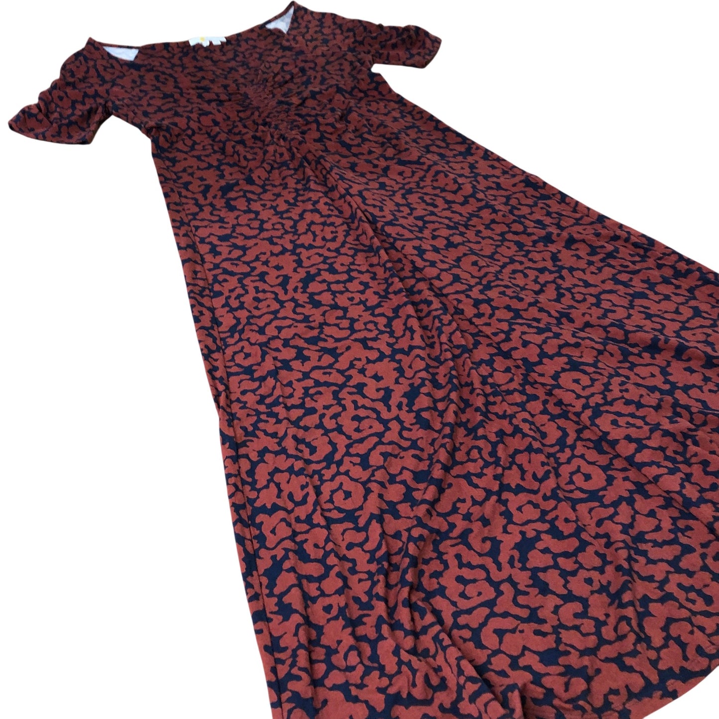 Maxi Dress Women's Casual Short Sleeve Patterned Red Floral UK10