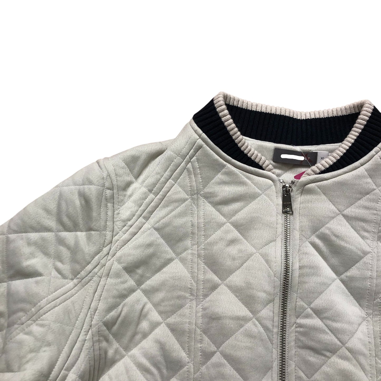 Cream Quilted Bomber Jacket Size XL
