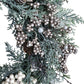 Snowy Lit Christmas Wreath With Berries & Greenery 18"