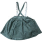 Girls 3-4 Years Green Corduroy Dungaree Dress With Cat Pocket Details