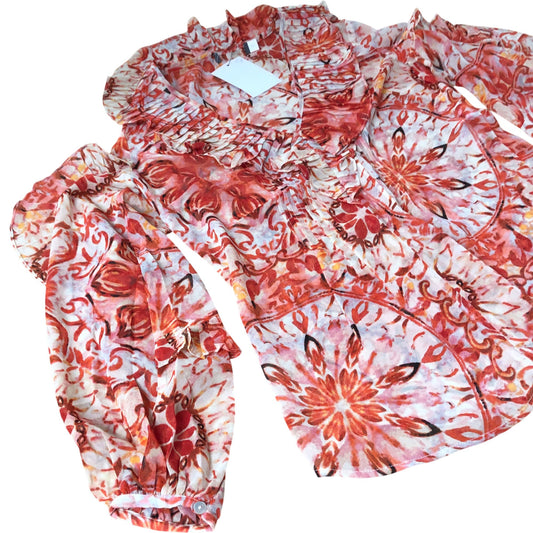 Branded Floral Print Blouse  Women's Lightweight Polyester Long Sleeve UK8