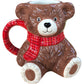 Cute Bear Mug Ceramic Drinkware With Red Scarf