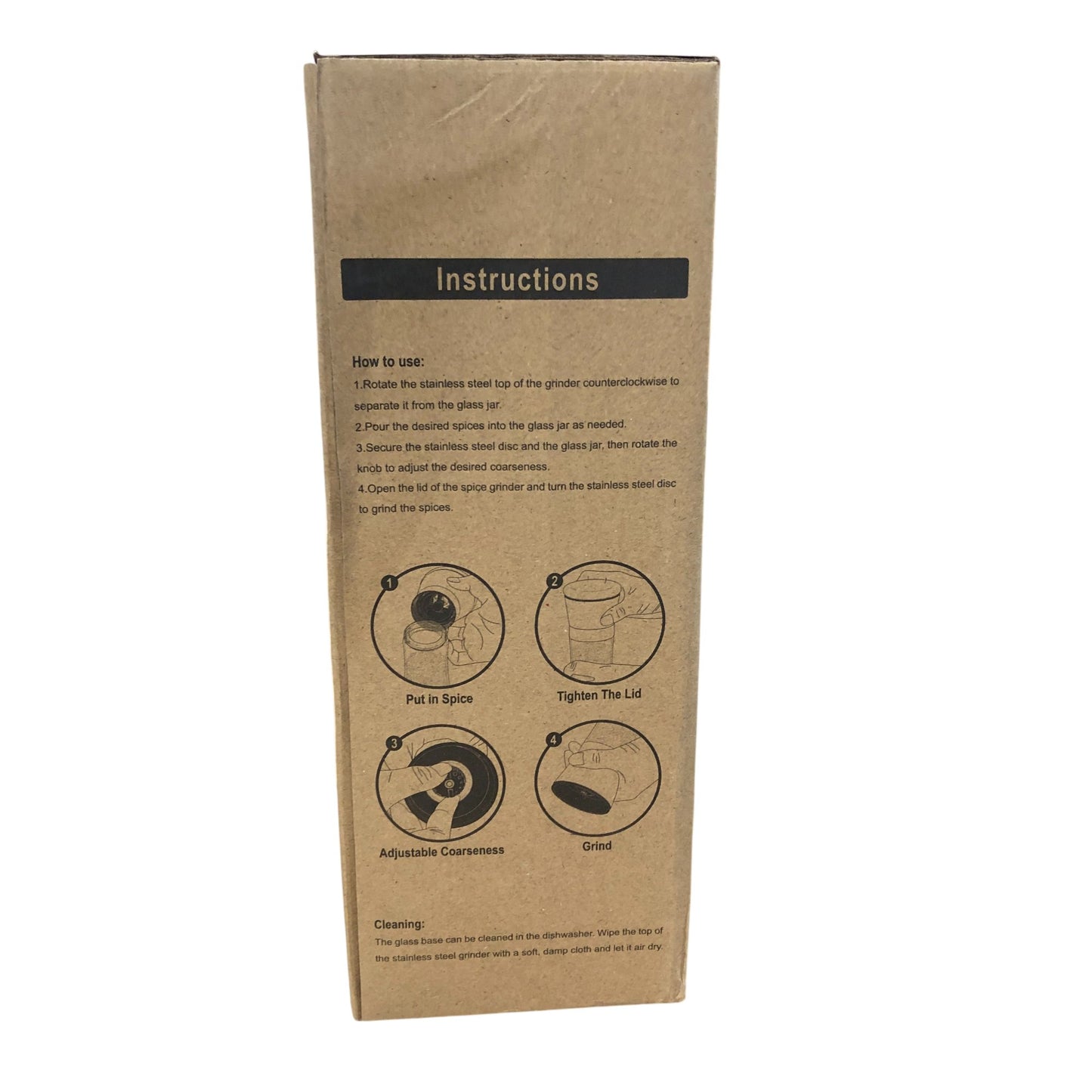 WallEgo Salt And Pepper Mill Set Adjustable Coarseness Glass And Stainless Steel