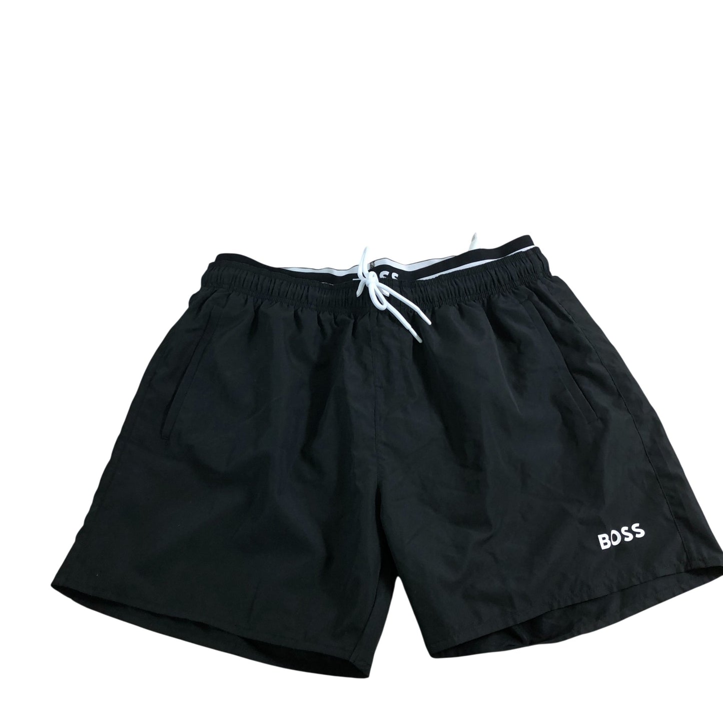 BOSS Men's Black Swim Shorts with Elastic Waist XXL