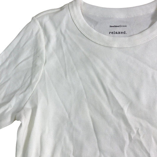 River Island Relaxed Fit Ribbed Top UK18 Women's Long Sleeve Casual White