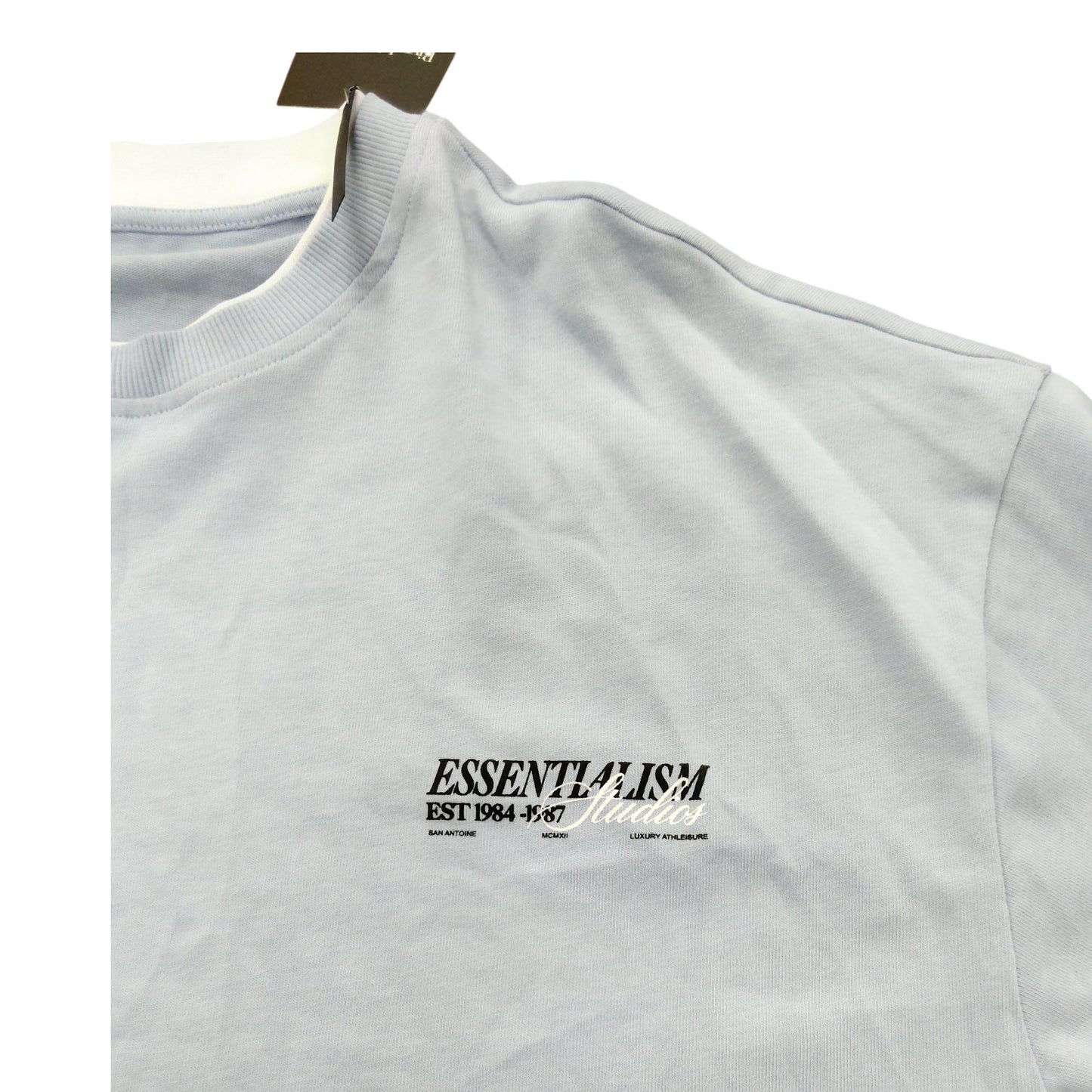 River Island Essentials T Shirt XL Men's Light Blue Casual Wear Cotton Top