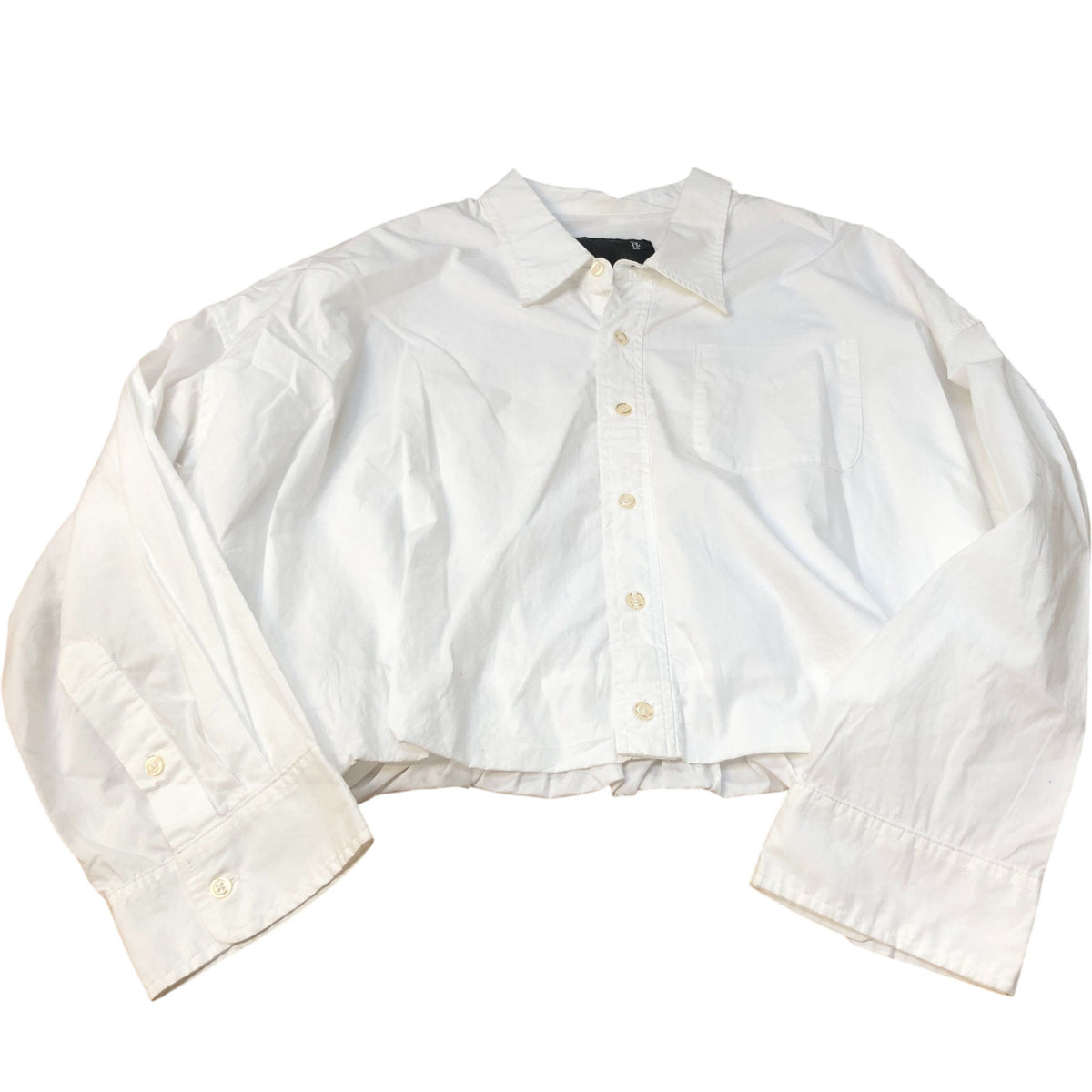 River Island Shirt 13 Women's White Cotton Crop Top Size Small