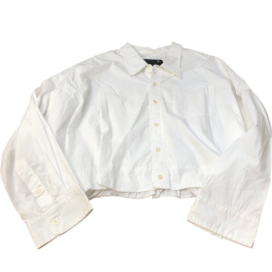 River Island Shirt 13 Women's White Cotton Crop Top Size Small