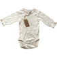 Newbie Cream Baby Bodysuit 1-2 Months Long Sleeve Cotton Button Up
