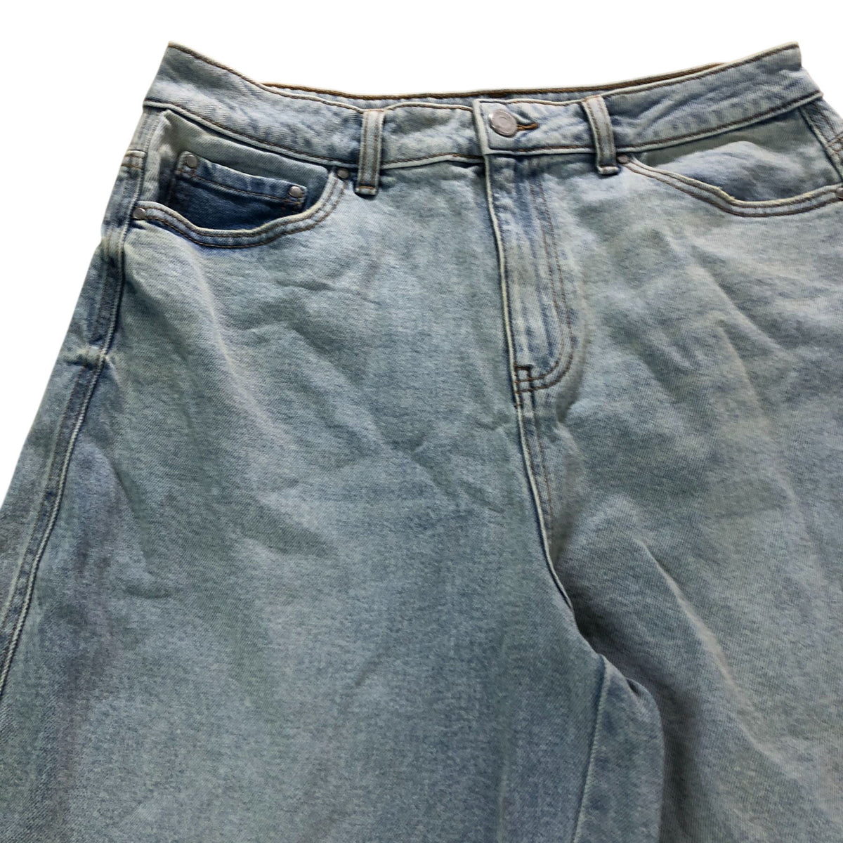 Women's Blue Barrel Leg Denim Jeans