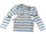 River Island Cotton On Girls Crop Sweater Size 5-6YRS White Blue Stripe Kids
