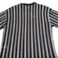 River Island Striped T-Shirt UK M Casual Crochet Black Cream Knit