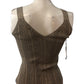 River Island Bronze Zibar Tank Top XS Women's Strappy Ribbed Design