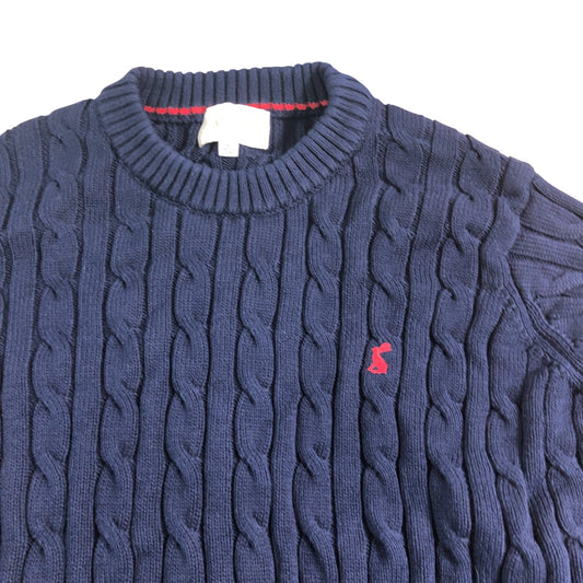 Joules Cable Knit Sweater XL Men's Navy Blue 100 Cotton Pullover Knitwear