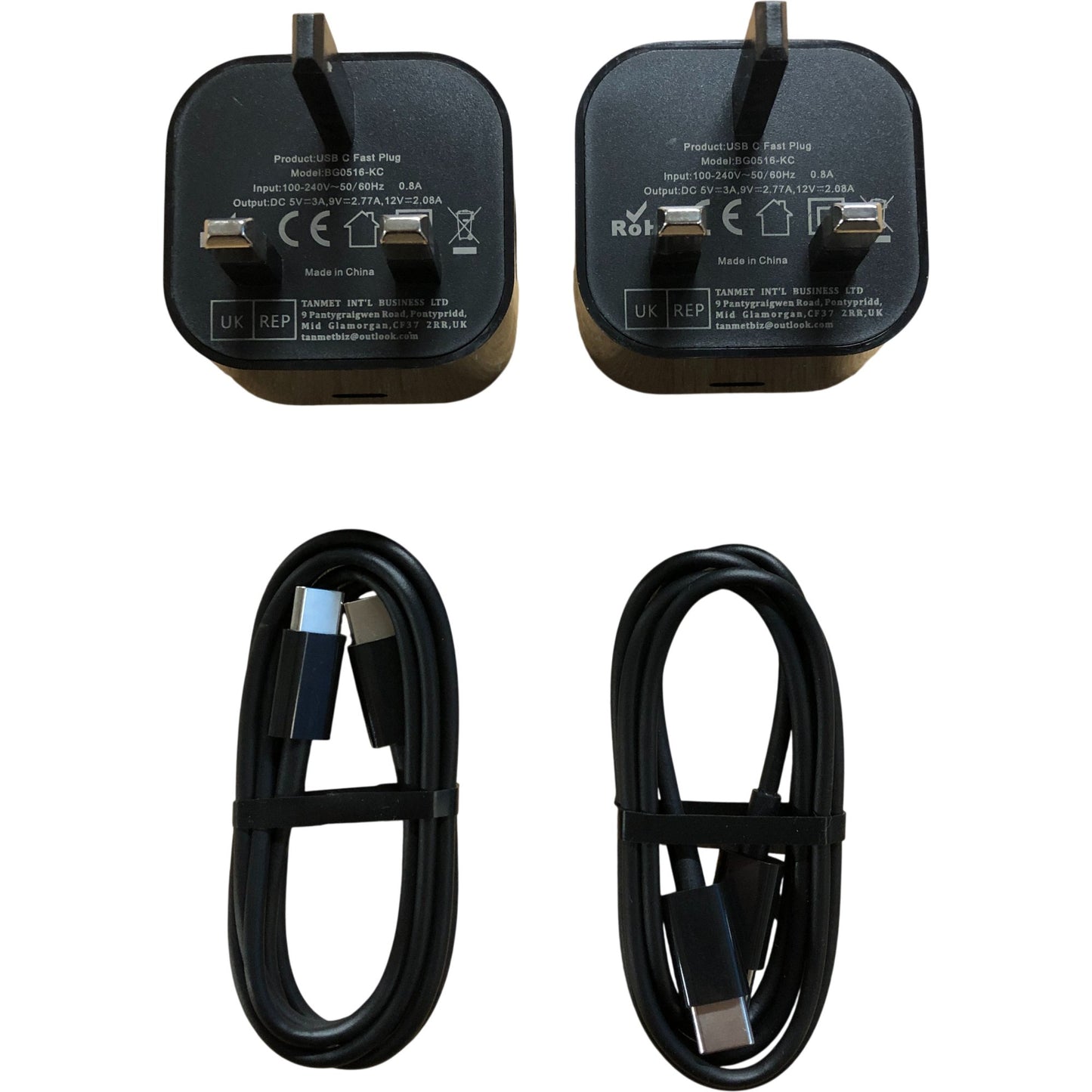 USB C Fast Charger Plug 2 Pack With Cables Compatible With All Devices