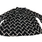Branded Black Printed Sheer Tie Blouse - Size 6