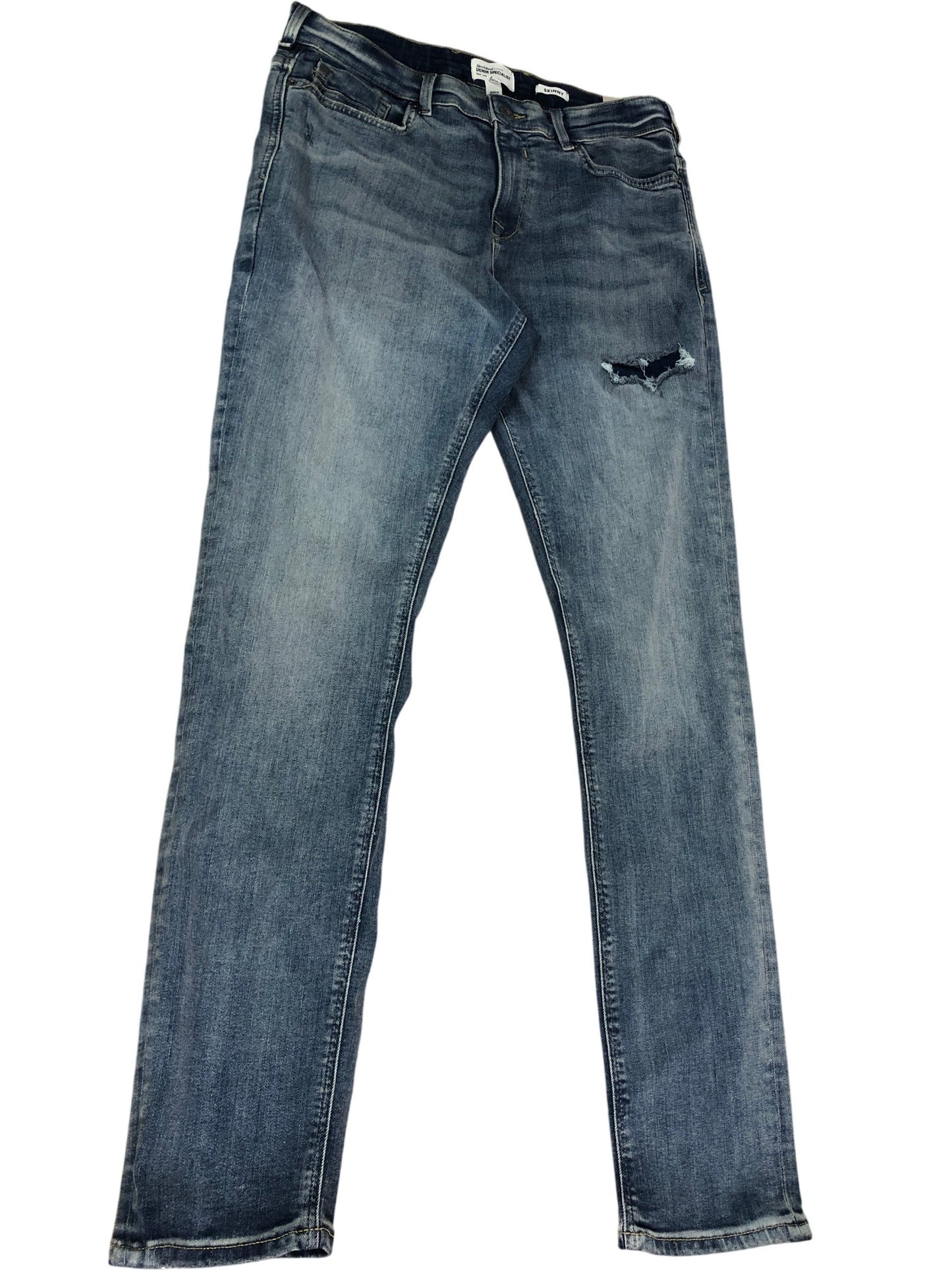 River Island Skinny Jeans W34 L34 Men's Blue Distressed Denim Trousers