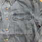 Scallop Trim Denim Shirt Mid Indigo Size S