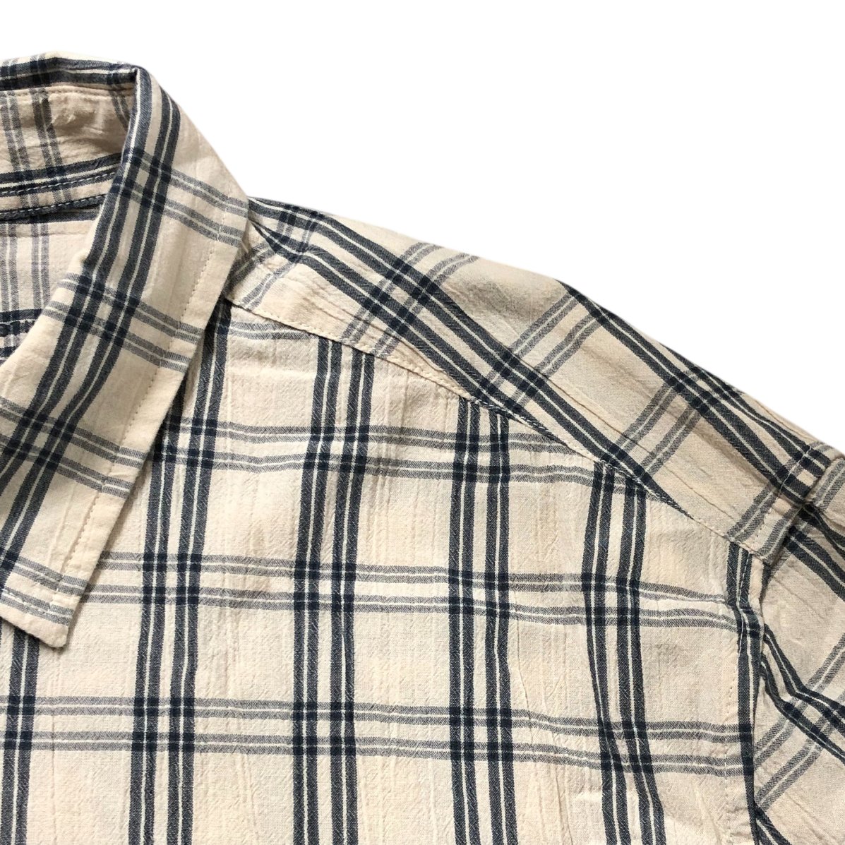 River Island Plaid Shirt XS Men's Light Cotton Casual Shirt Blue White